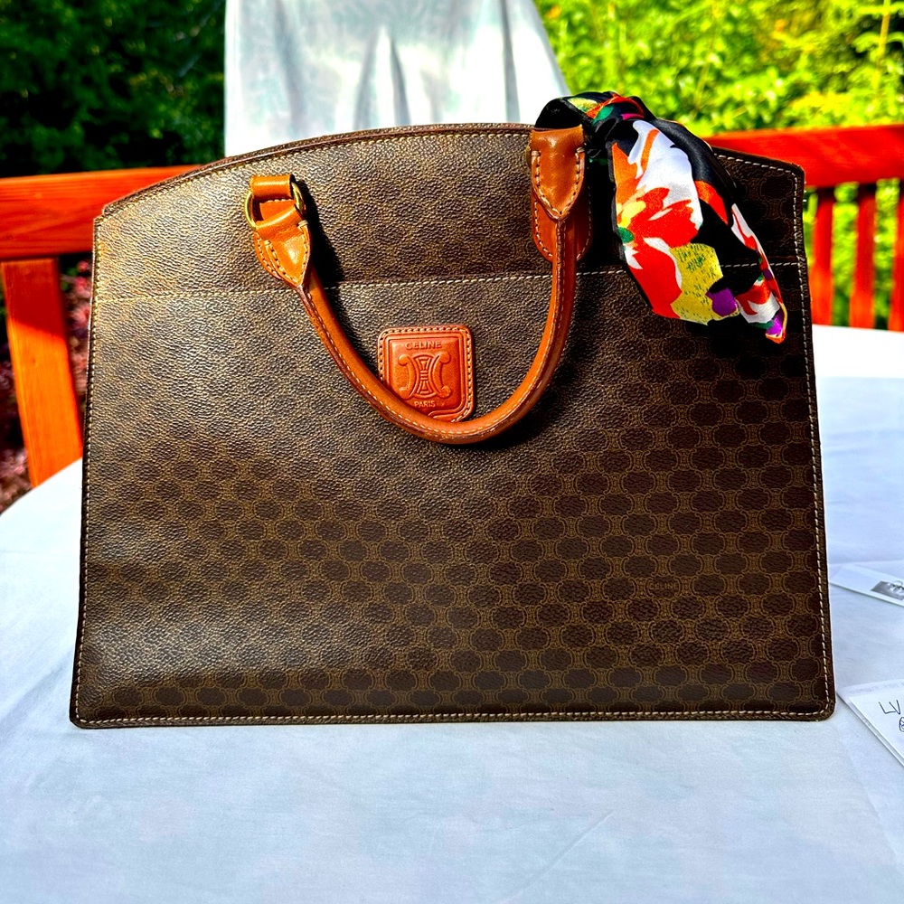 CELINE Monogram Macadam Lunchbox Satchel Tote